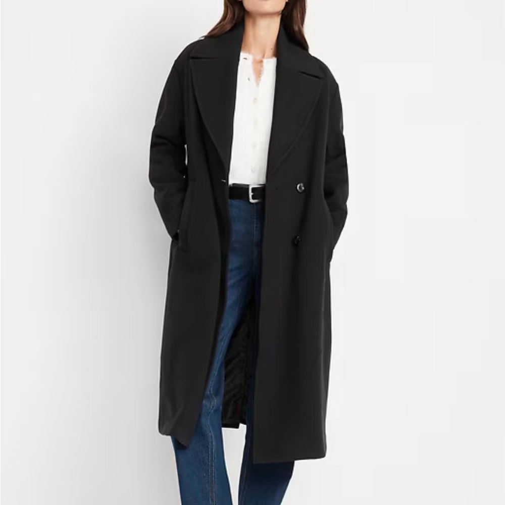 Old Navy Women's Black Trench Coat